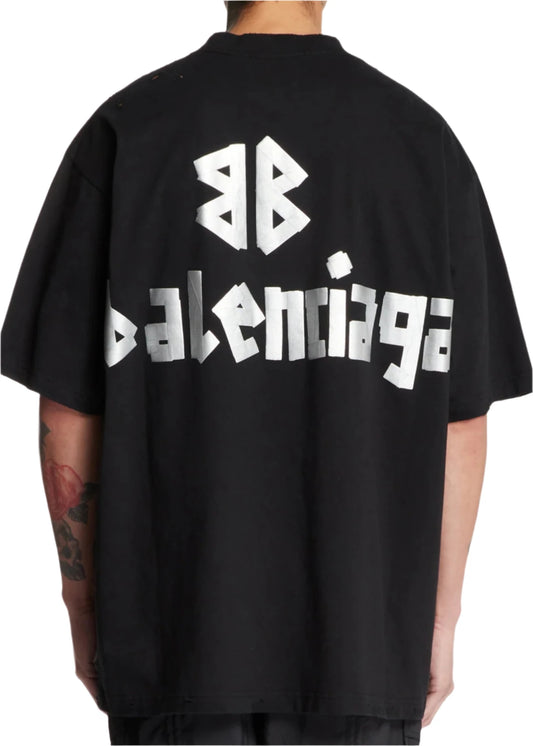 Balenciaga Unisex New Tape Type Medium-fit T-shirt in Vintage-jersey black