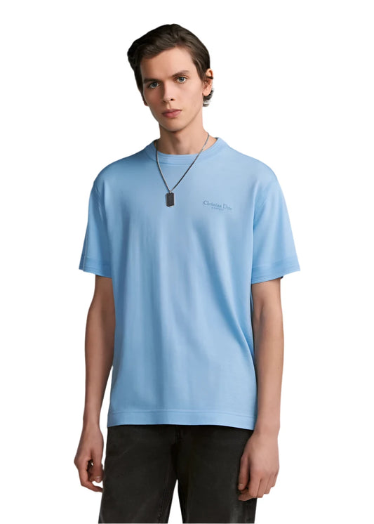 Christian Dior Couture T-Shirt Blue Virgin Wool Jersey