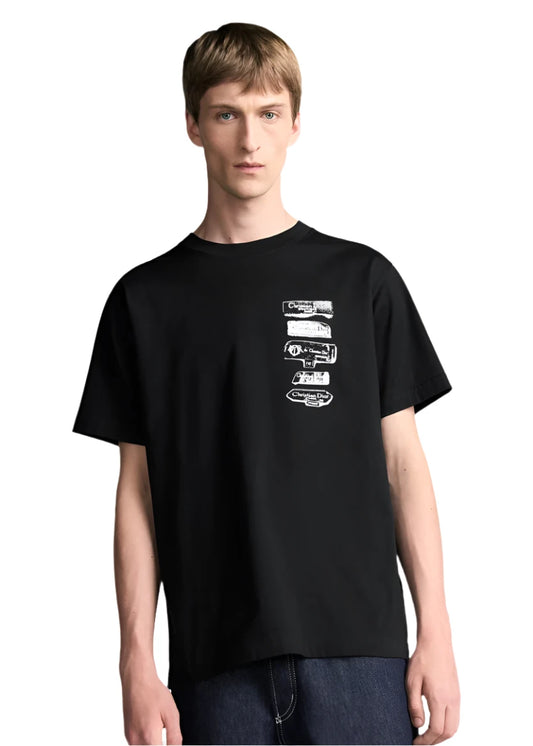 Dior Archives Labels T-Shirt, Relaxed Fit Black