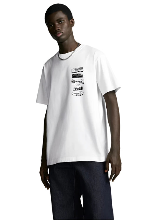 Dior Archives Labels T-Shirt, Relaxed Fit White