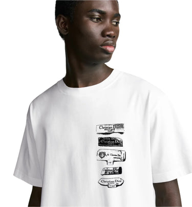 Dior Archives Labels T-Shirt, Relaxed Fit White