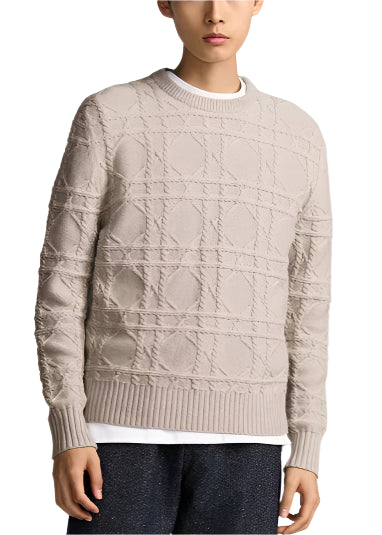 Dior Icons Cannage Sweater Beige Cashmere Knit