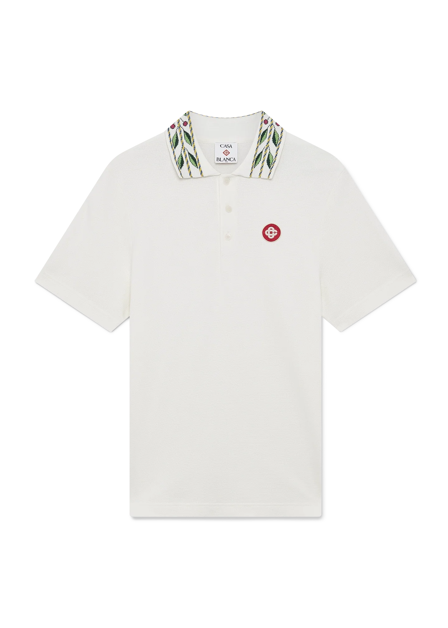 Casablanca Laurel Pique Short Sleeve "White"