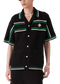 Casablanca Crocheted cotton tennis shirt "Black"