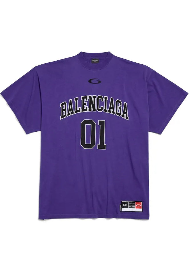 Balenciaga Men's Basketball Series - Oversized T-shirt in Purple