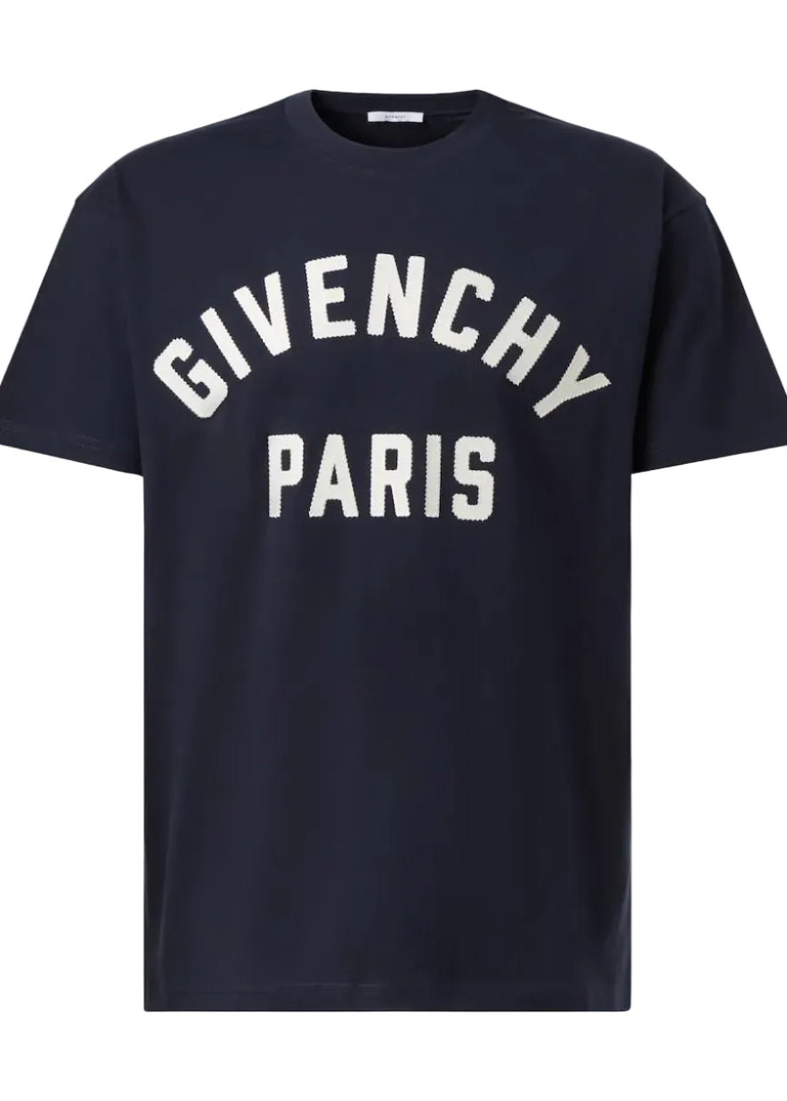 Givenchy Paris Cotton Jersey T-shirt "Navy Blue"