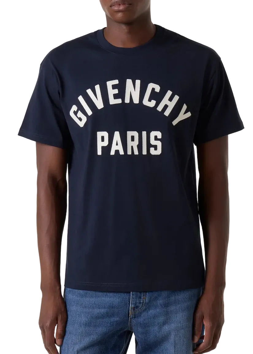 Givenchy Paris Cotton Jersey T-shirt "Navy Blue"