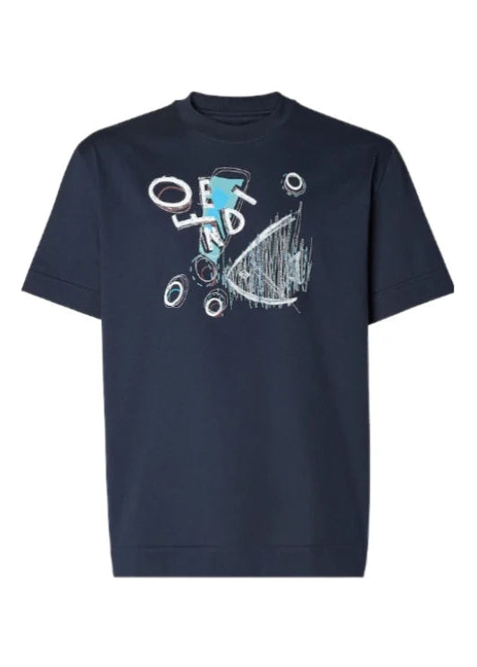 Fendi Dark Blue Cotton T-shirt