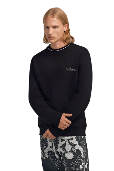Roberto Cavalli ROSES REGULAR FIT CREWNECK - Sweatshirt - black