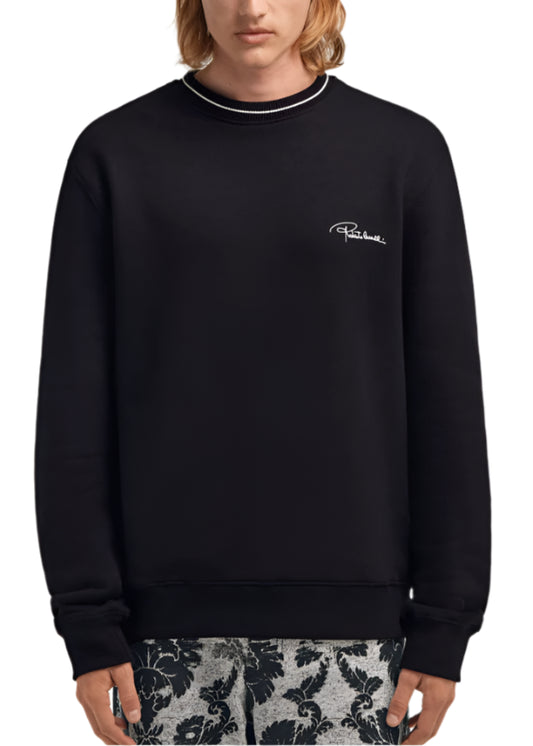 Roberto Cavalli ROSES REGULAR FIT CREWNECK - Sweatshirt - black