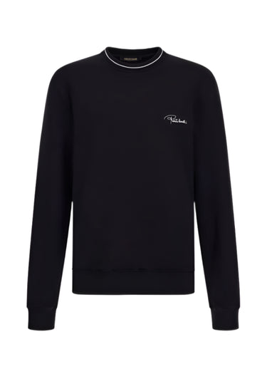 Roberto Cavalli ROSES REGULAR FIT CREWNECK - Sweatshirt - black