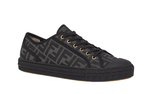 Fendi Domino Black Fabric Low-Tops