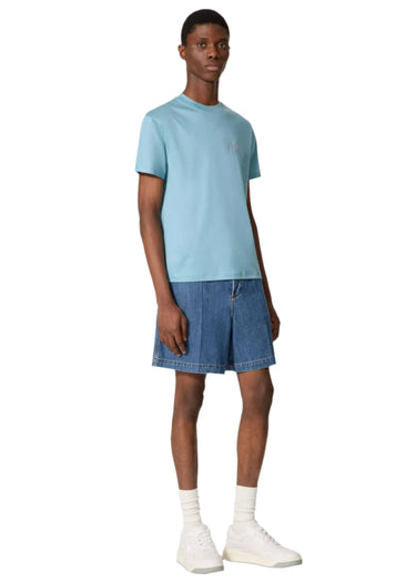 Valentino Light Blue T-Shirt With Vlogo Signature Print Men