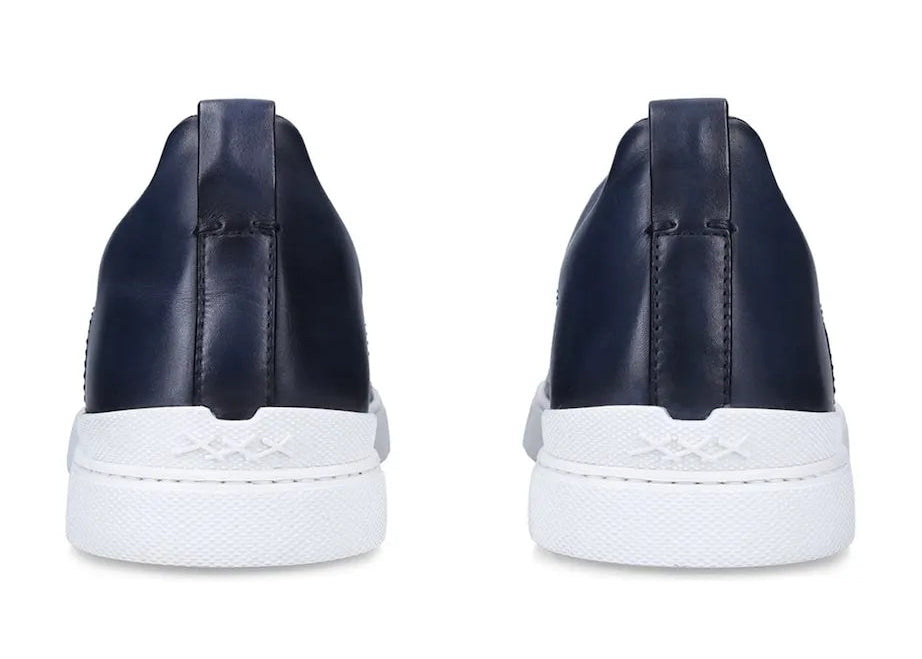 Zegna Crocodile Leather Triple Stitch "Navy Blue"