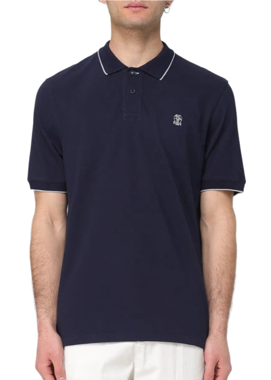 Brunello Cucinelli Polo shirt men Navy Blue