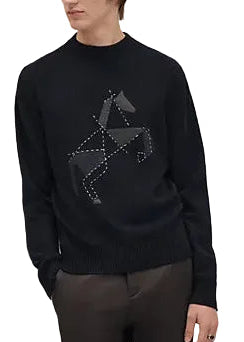 Hermes Cashmere Cheval tangram "Navy Blue"
