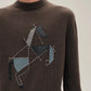 Hermes Cashmere Cheval tangram "Brown"