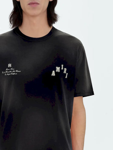 AMIRI Vintage Collegiate Logo-Print T-Shirt / Black