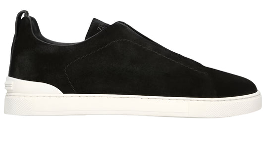 ZEGNA Triple Stitch panelled suede low-top trainers