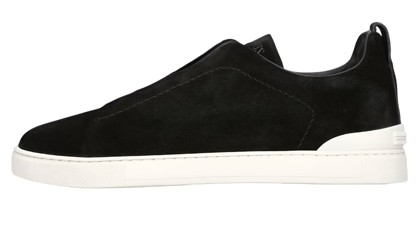 ZEGNA Triple Stitch panelled suede low-top trainers