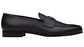 PRADA Plaque Loafer Black Saffino Leather