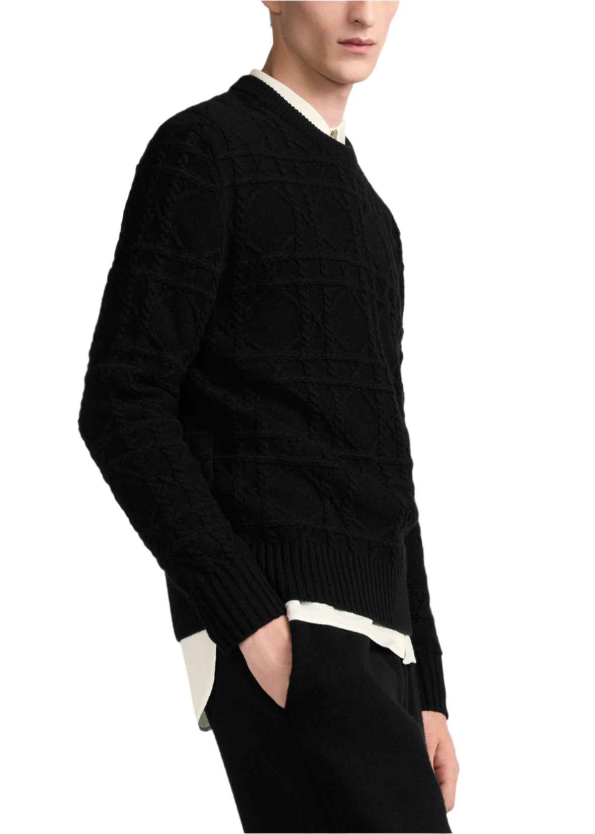 Dior Icons Cannage Sweater Black Cashmere Knit