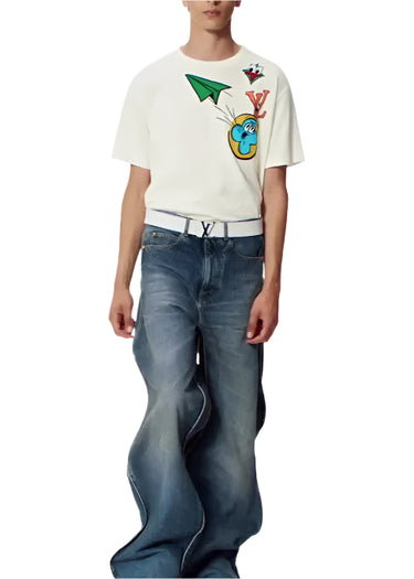 Louis Vuitton Monogram Comics Intarsia Short-Sleeved Crewneck
