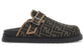 Fendi Feel Sabots Fabric Brown 'Black / Brown'