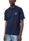 LV Embroidered Signature Short-Sleeved Cotton Crewneck Navy Blue