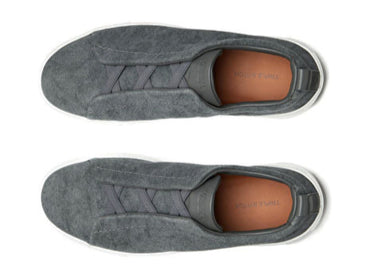 Zegna Triple Stitch Canvas Slip-On Sneakers