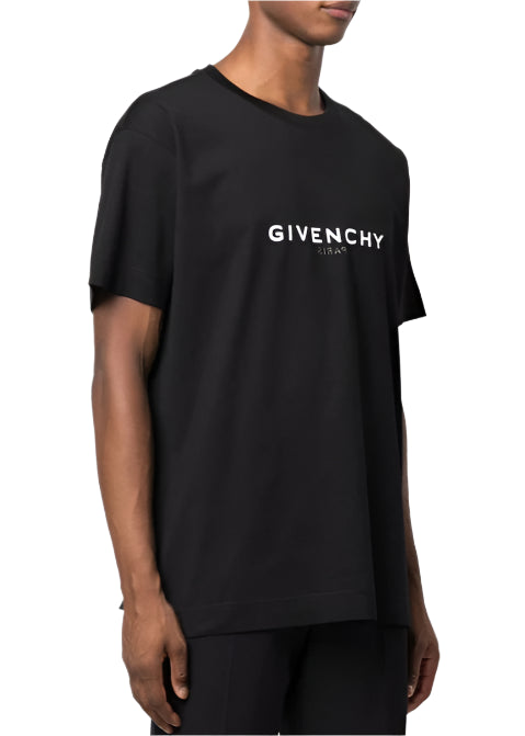 Givenchy Reverse Paris Logo Print Oversized T-Shirt in Black