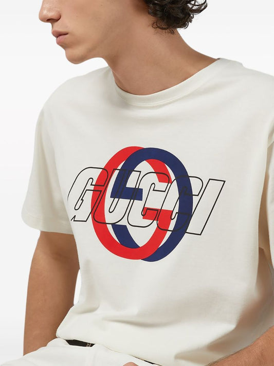 Gucci White Interlocking G Cotton T-Shirt