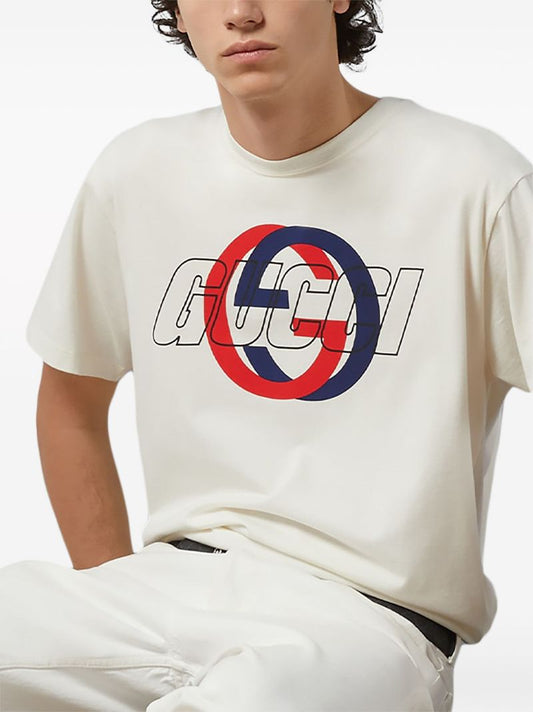 Gucci White Interlocking G Cotton T-Shirt
