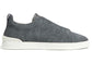 Zegna Triple Stitch Canvas Slip-On Sneakers