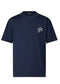 LV Embroidered Signature Short-Sleeved Cotton Crewneck Navy Blue