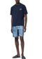 LV Embroidered Signature Short-Sleeved Cotton Crewneck Navy Blue