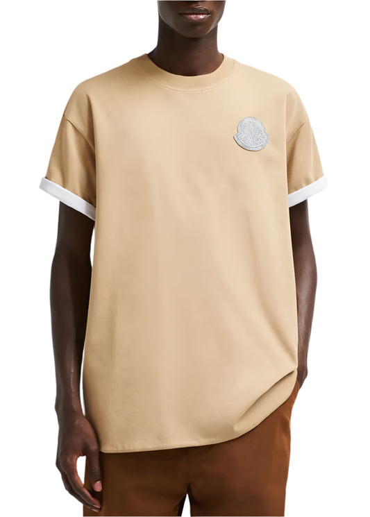 Moncler Logo Reversible T-Shirt Beige