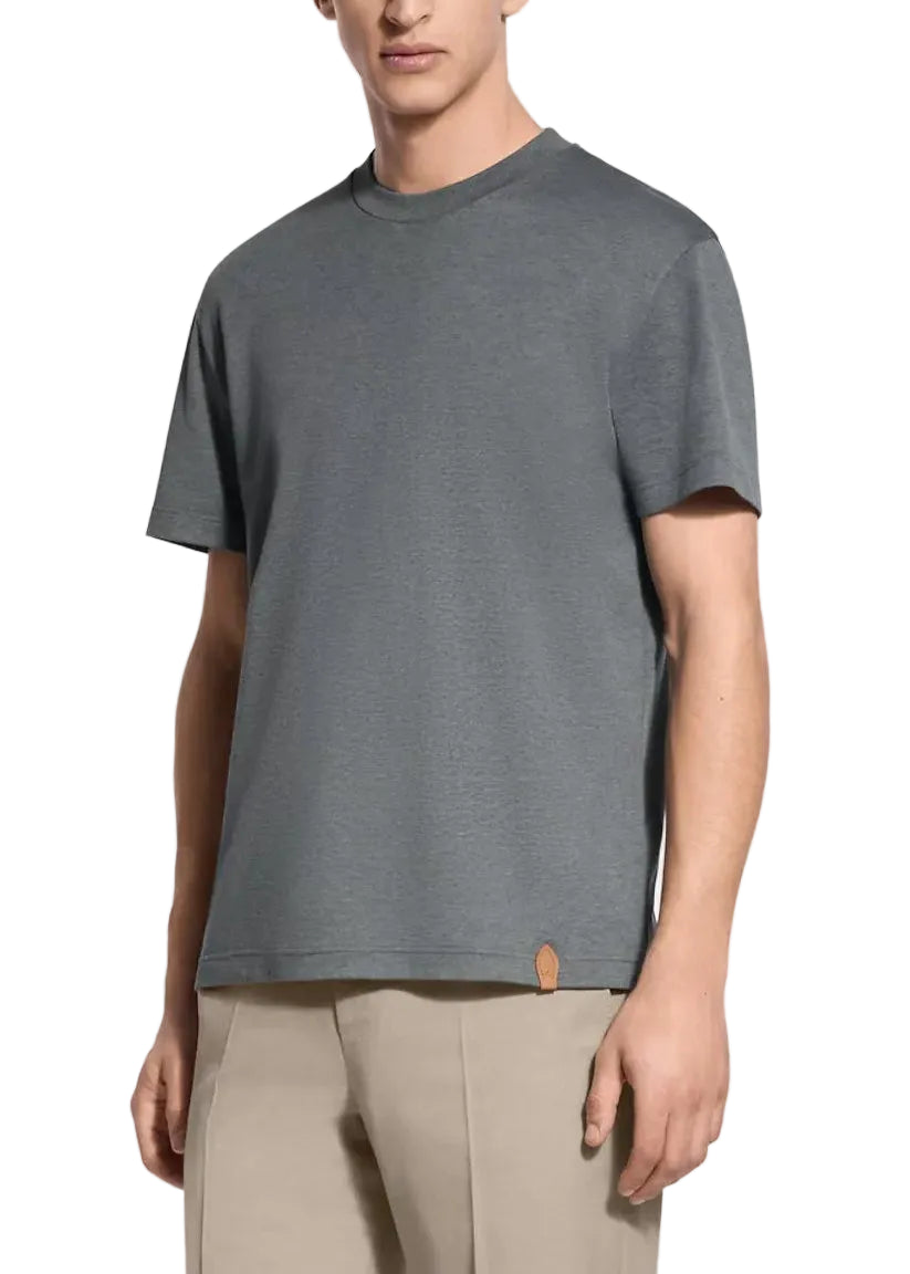 Louis Vuitton Cotton-Silk Short-Sleeved T-Shirt "Grey"