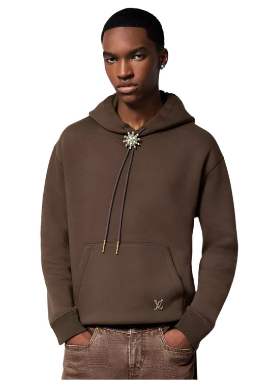 LV Embellished Cotton Hoodie