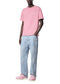 LV Embroidered Signature Short-Sleeved Cotton Crewneck Pink