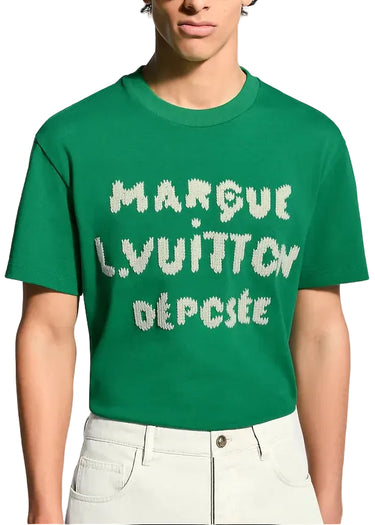 Louis Vuitton Embroidered Signature Short-Sleeved T-Shirt "Green"