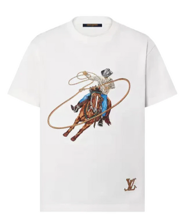 LV Graphic Embroidered Cotton T-Shirt