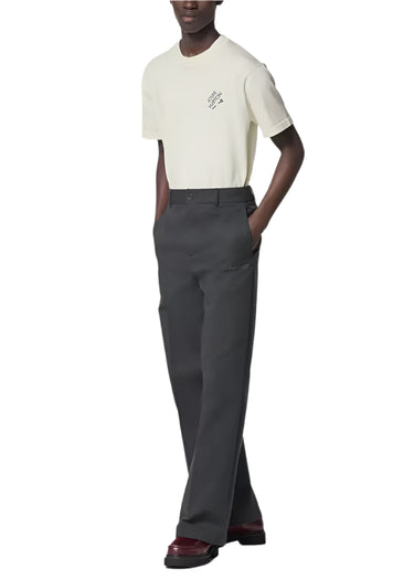LV Embroidered Signature Short-Sleeved Cotton Crewneck White