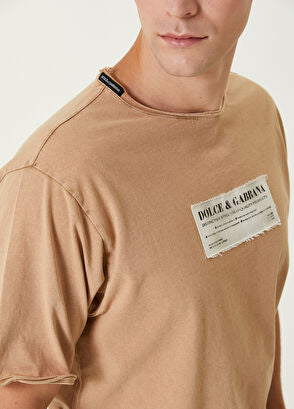 Dolce & Gabbana Beige Logo Detailed T-Shirt Beige