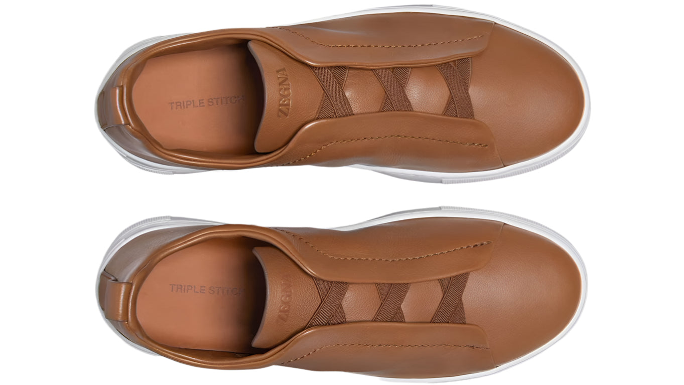 Zegna Dark Beige Triple Stitch™ SECONDSKIN Sneakers