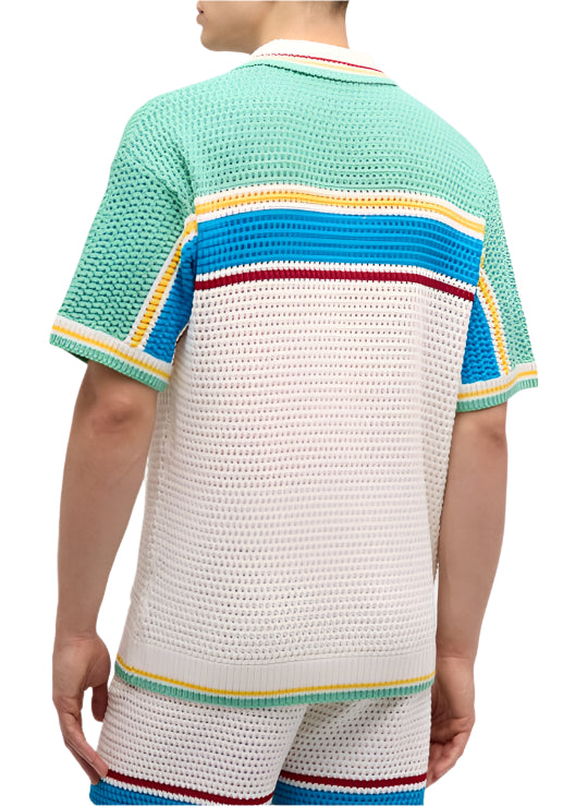Casablanca Crocheted cotton tennis shirt