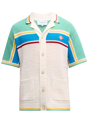 Casablanca Crocheted cotton tennis shirt