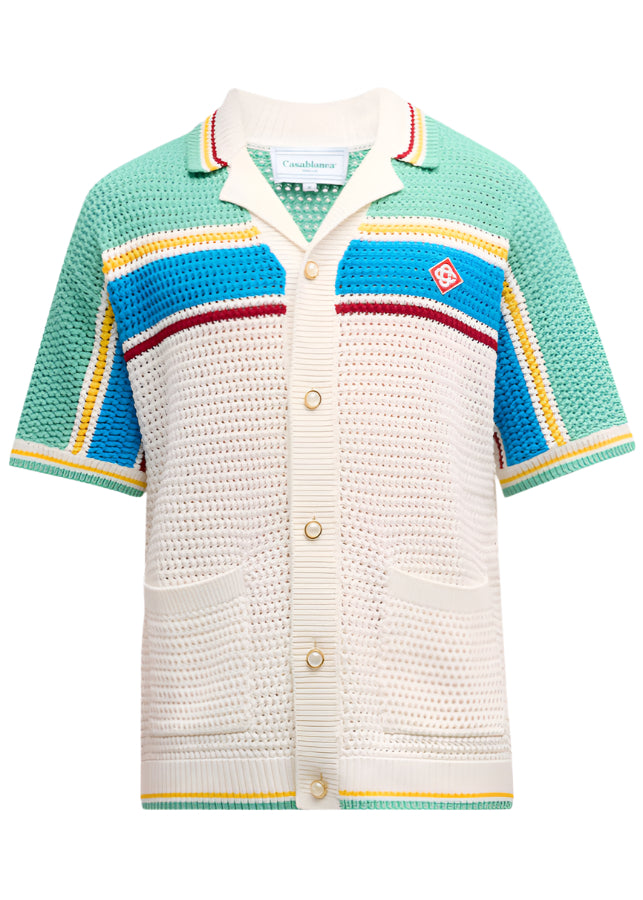 Casablanca Crocheted cotton tennis shirt
