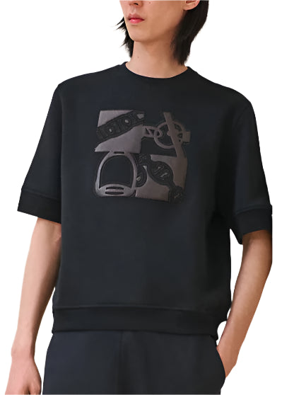 Hermes t-shirt with leather detail