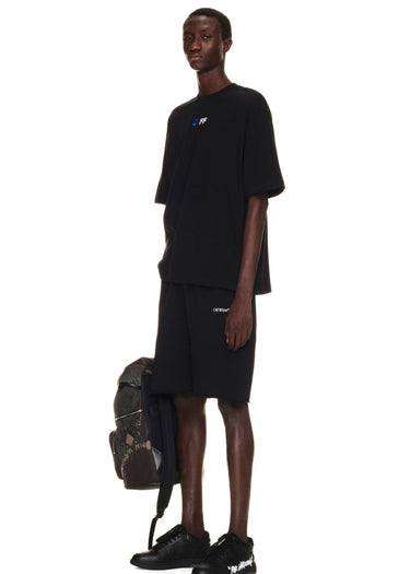 Black t-shirt with Off-White Exactly the Opposite logo embroidery